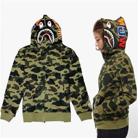 bape shark hoodie men's clothing.